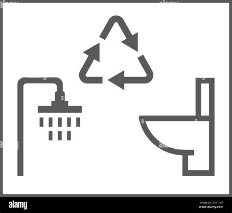 Pictograma Para Uso De Aguas Grises Reciclaje De Agua Imagen Vector De