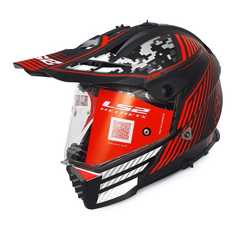 Jual Helm Ls Mx Pioneer Evo Saturn Matt Black Red Double