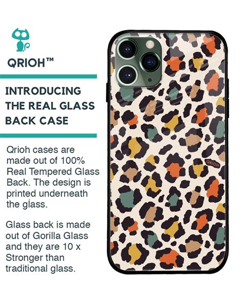 Buy Leopard Printed Premium Glass Cover For IPhone 11 Pro Max Impact