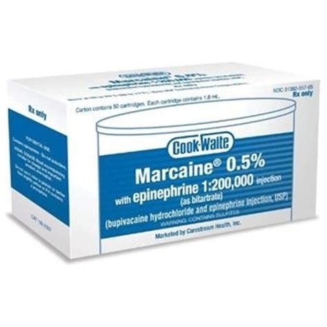 Septocaine with 1:200,000 Epinephrine - 50 Cartridges/Box - Predictable ...