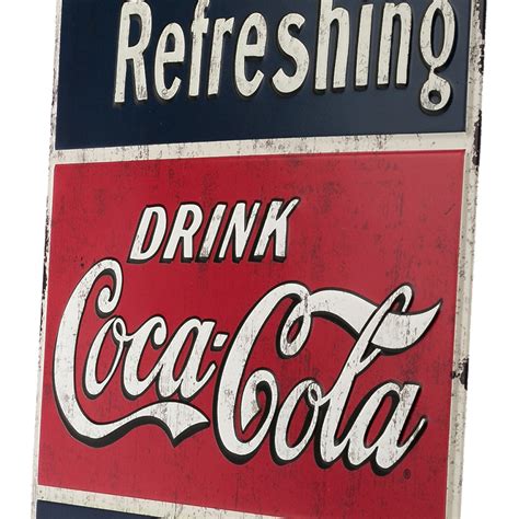 Coca-Cola Delicious & Refreshing Embossed Metal Sign - Coca-Cola Metal ...