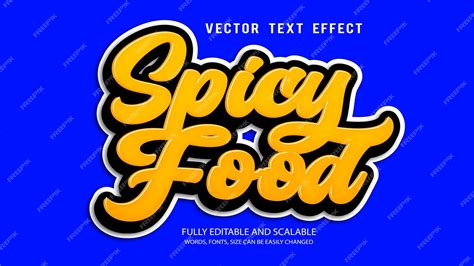 Premium Vector Spicy Food 3d Text Effect Editable Modern Lettering