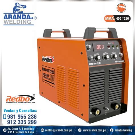 SOLDADORA INVERTER MMA 400 3P 220V REDBO ARANDA WELDING