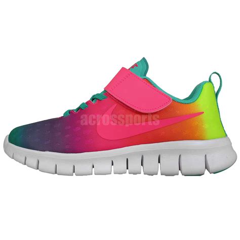 Nike Free Express PSV Run Rainbow Gradient Preschool Velcro Running Shoes