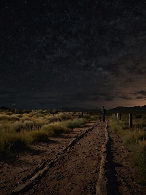 Walk Alone At Lonely Night Premium Ai Generated Image