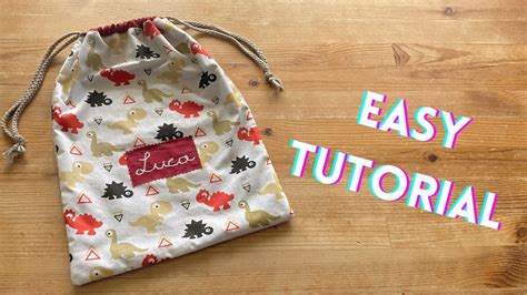 Come Cucire Uno Zaino Sacca Asilo Facile Tutorial Drawstring Bag