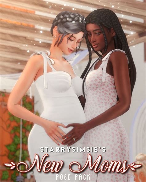 New Moms Pose Pack StarrySimsie On Patreon Sims Pregnant Sims 4