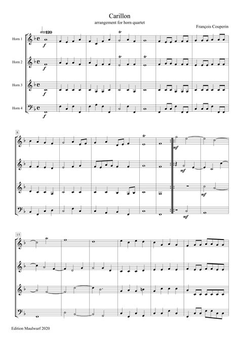 Carillon Arr Edition Maulwurf By Fran Ois Couperin Sheet Music For