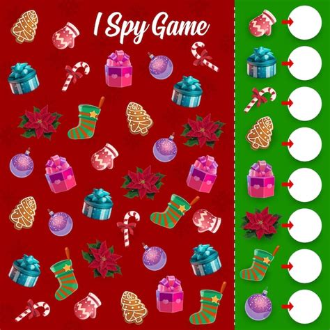 Детская шпионская игра с рождественскими игрушками и подарками ...