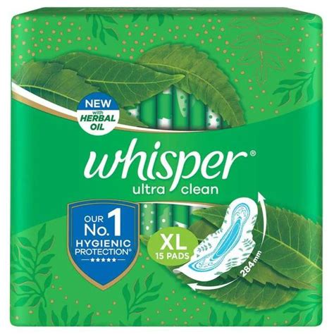 Whisper Ultra Clean Sanitary Napkin With Wings Xl 15 Pads Jiomart