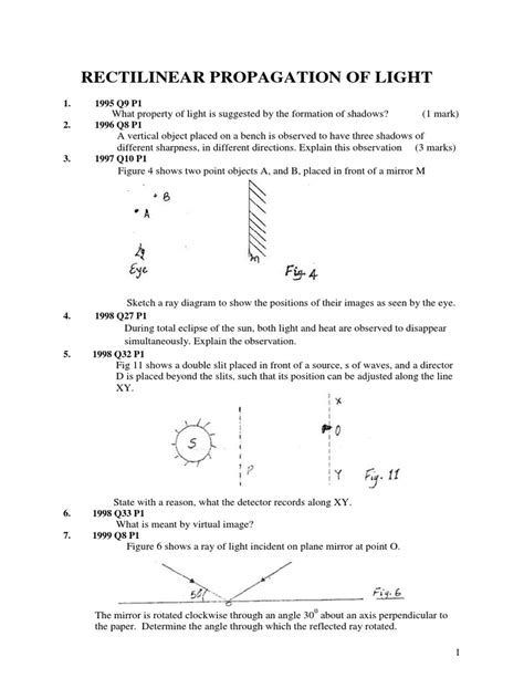 Rectilinear Propagation Of Light Pdf