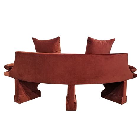 Saladino Furniture Upholstered Half Moon Bench Available For Immediate