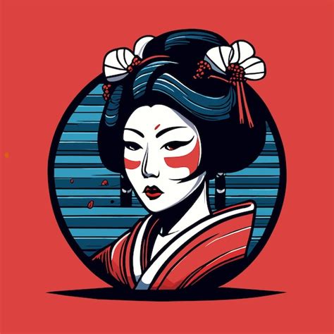 Geisha Japonesa Samurai Garota Desenhada M O Plano Elegante Adesivo