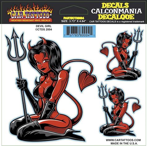 Amazon Lethal Threat Decals DEVIL GIRL 6X6 4PK Stickers Sticker