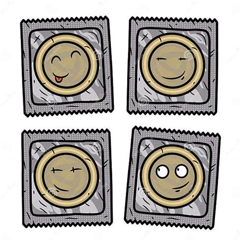 Set Of Condom Cartoon Condom Set Vector Cartoon Comic Characters