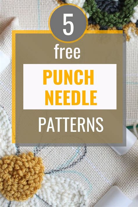 6 Free Printable Punch Needle Patterns Punch Needle Patterns Punch