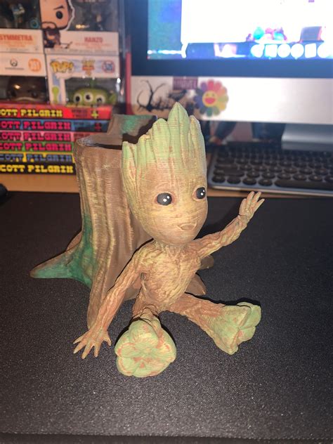 D Printed Baby Groot Pencil Holder From Guardians Of The Etsy