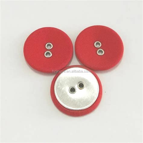 Mm Eyelet Holes Red Fabric Covered Button Metal Button Covered With