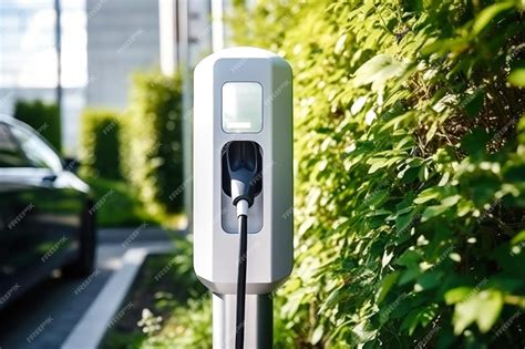 Premium AI Image | Fast charging stations for electric vehicles on a ...