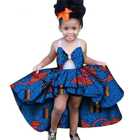 Robe africaine traditionnelle imprimée Dashiki pour filles Costume