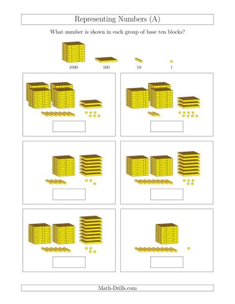 Representing Numbers To 4999 With Base Ten Blocks A