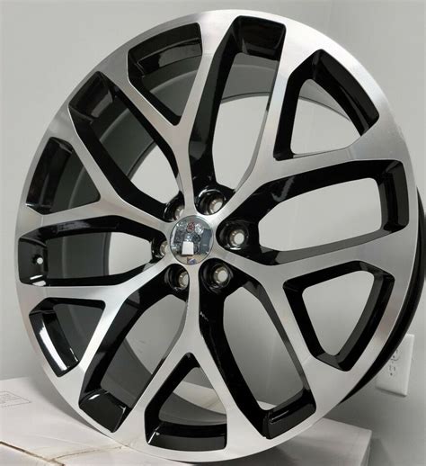 26 Inch Black Machined Replica Snowflake Wheels Rims 348 G09 CV98