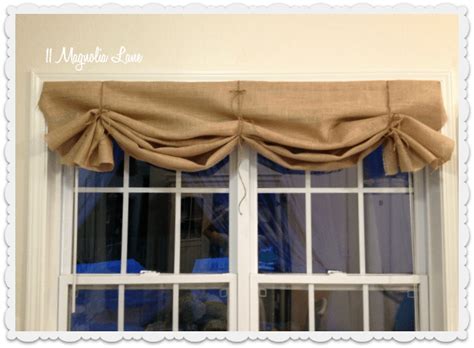 Tutorial How To Make A No Sew Diy Burlap Window Valance Magnolia