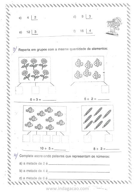 Avaliação de matemática para 1º ano no jeito de imprimir INDAGAÇÃO