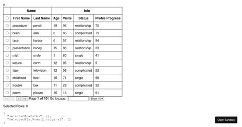 Tannerlinsley React Table Row Selection Forked Codesandbox