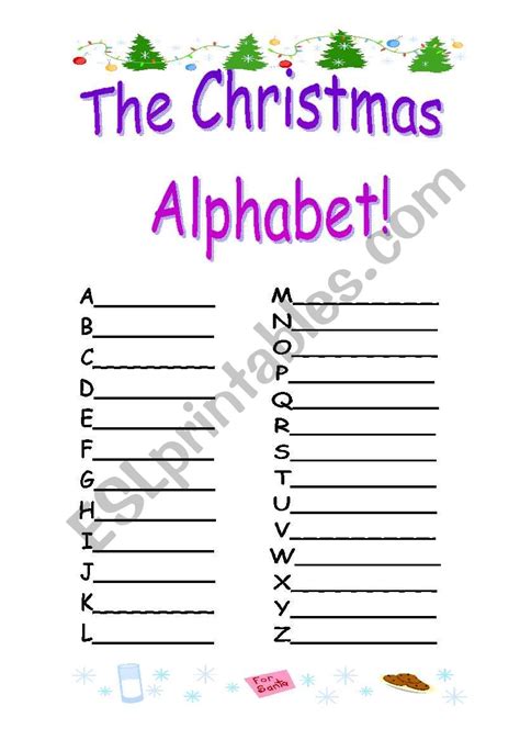 Christmas Alphabet Worksheet