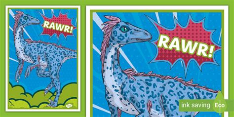 Dinosaur Pop Art Display Poster L Enseignant A Fait