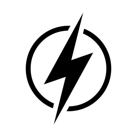 Lightning Electric Power Icon Energy And Thunder Electricity Symbol