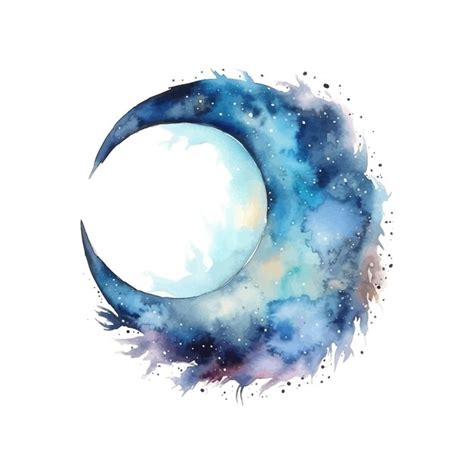 Premium Vector Watercolor Cresent Moon White Background