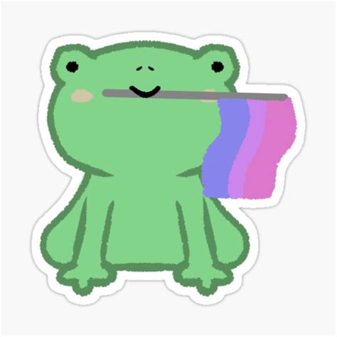 Bisexual Pride Flag Frog Sticker By Hellofroggie Redbubble