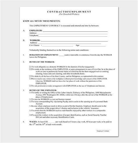 20 Free Employment Contracts Samples Templates En 2024