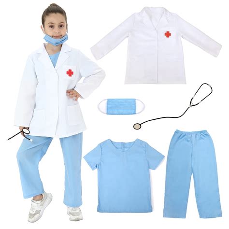 Wizland Kids Doctor Costume Doctor Role Play Costume For