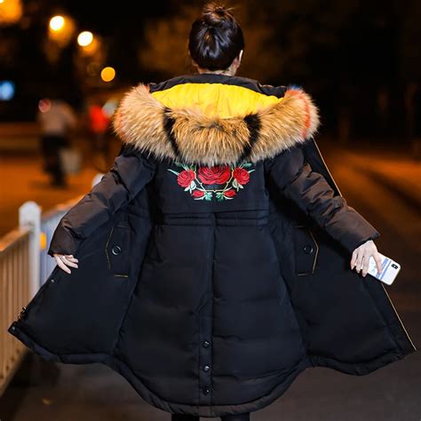 Winter Women Fur Collar Coat Warm Thicken Jacket Woman Down Jacket Plus