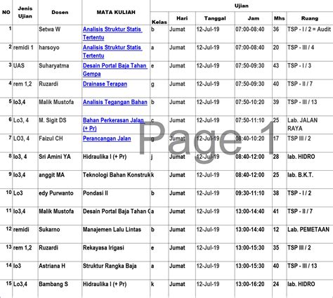 attached exam schedule friday july   faculty  civil