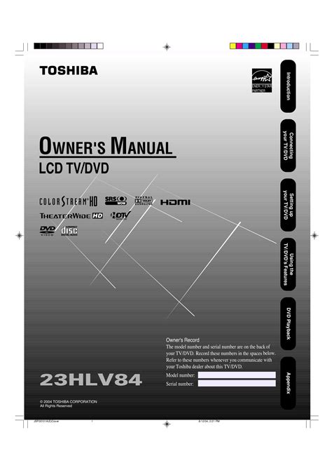 Toshiba Tv Setup Manual