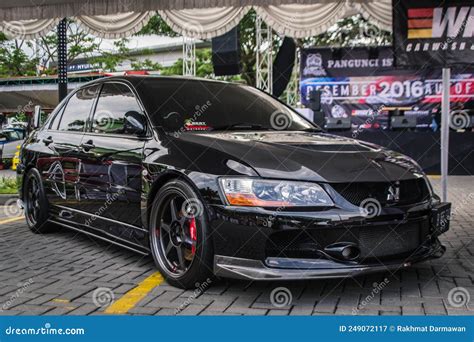 Black Mitsubishi Lancer Evolution IX CT9A Sedan Editorial Photography