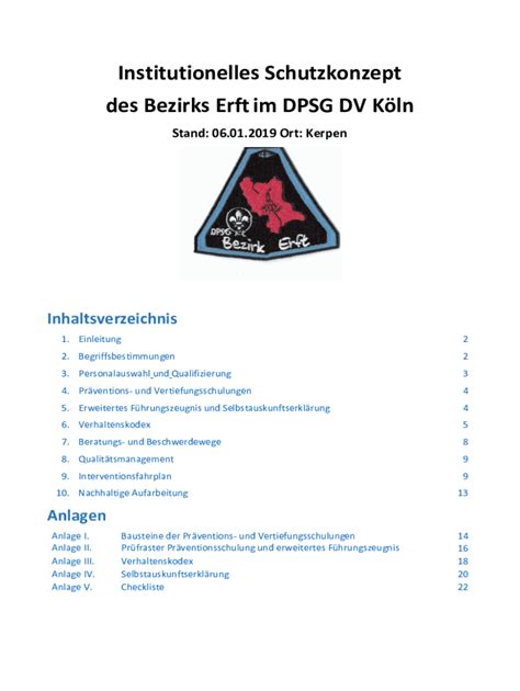 Ausf Llbar Online Institutionelles Schutzkonzept Des Bezirks Erftim