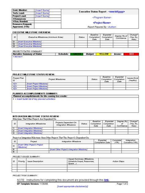 Project Status Report Template | PDF