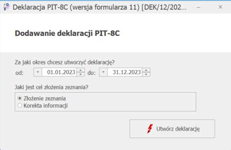Jak W Programie Comarch Erp Optima Utworzy Deklaracj Pit C Oraz