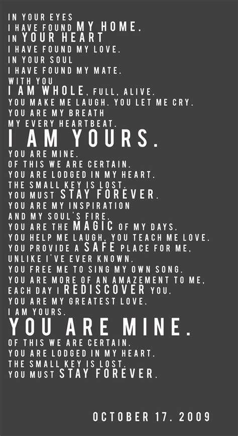 I Am Yours Forever ♥ Love Quotes Soulmate Love Quotes Words