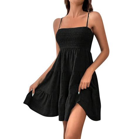 Weant Summer Dresses For Women Casual Midi Dress Square Neck