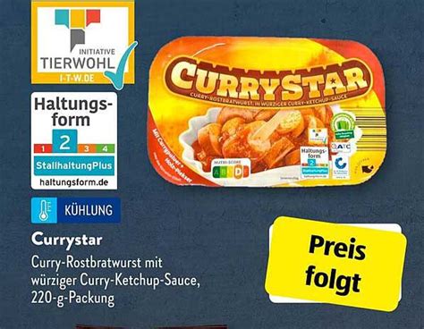 Currystar Curry rostbratwurst Mit Würziger ketchup sauce Angebot bei