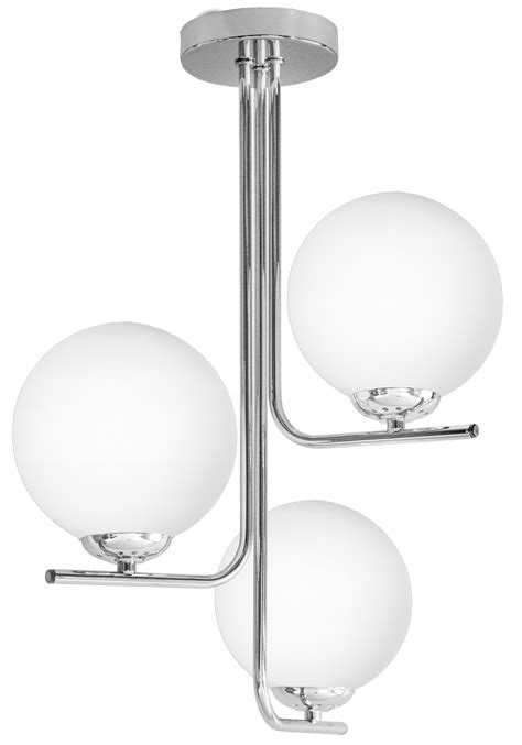 LAMPA SUFITOWA WISZĄCA SZKLANA KULE CHROM LOFT LED WIH 3 CH Cena