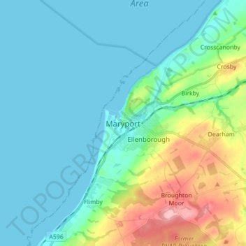 Maryport topographic map, elevation, terrain