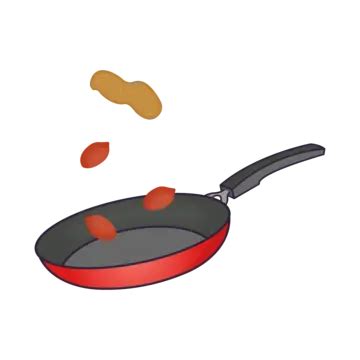 Frying Pan With Peanut Vector Illustration Frying Pan Peanut Nut Png