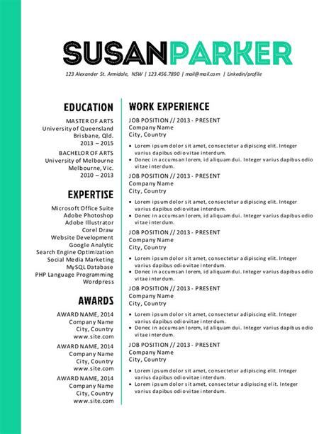 Bold Green Modern Resume Template Resume Template Modern Resume